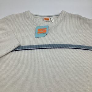 Sideout Mens Long Sleeve V Neck Sweater White Size Large‎ NWT